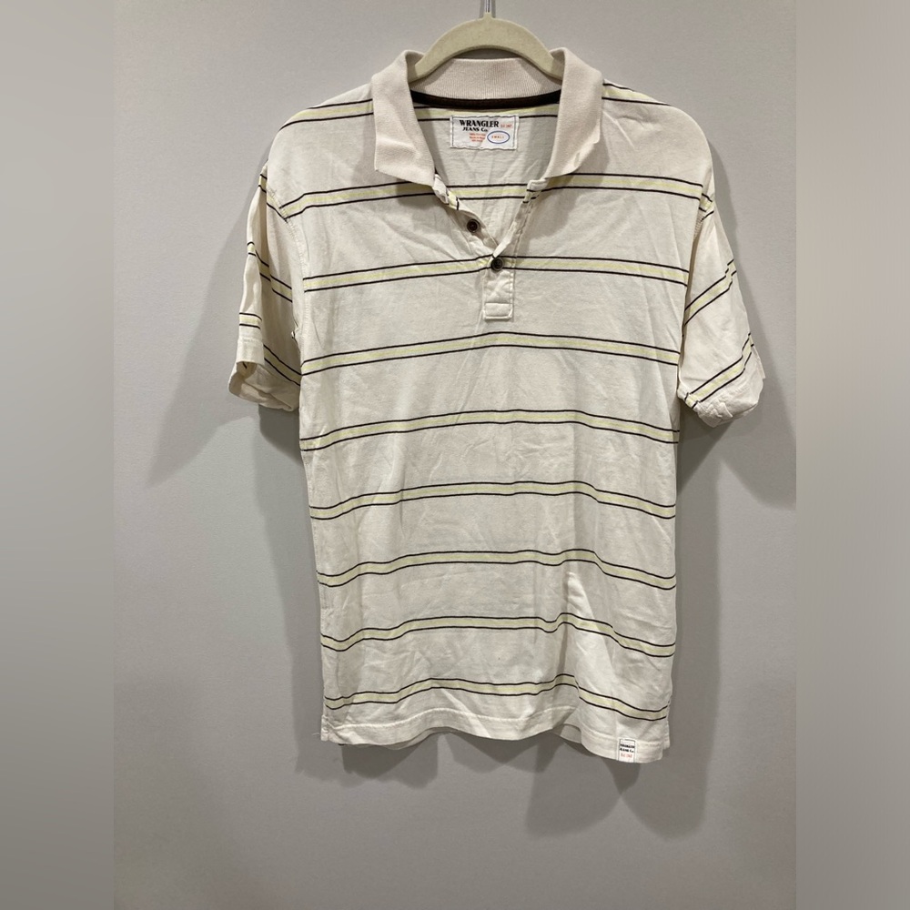 Wrangler Jeans Co Polo Shirt Small Stripes 100% Cotton